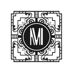 Art Deco Modern monogram