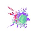 © Elena - Abstract multi-colored spots of liquid, splashes of paint. White background. Modern illustration for design and decoration