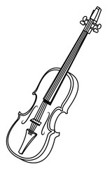 Sticker - violin icon cartoon black and white