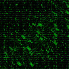 Sticker - Abstract Matrix Background. Binary Computer Code. Coding. Hacker concept. Vector Background Illustration.