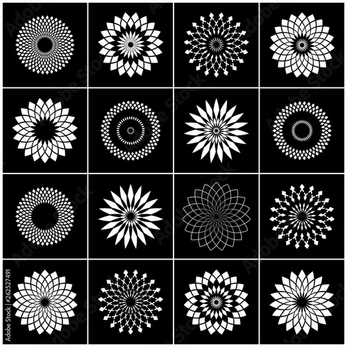 Design elements set. Abstract circle geometric icons.