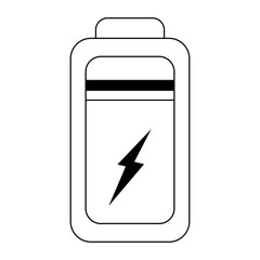 Canvas Print - Battery tech charge isolated black and white