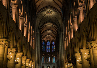 Paris, France - 09.30.2017: The interior of a church in Paris.