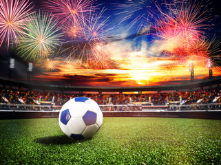 Fireworks over soccer stadium as final win game