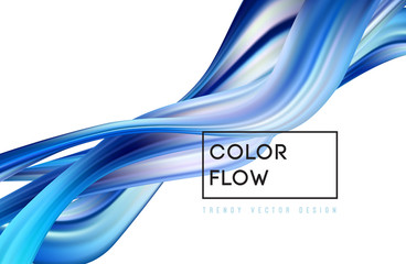 Sticker - Abstract colorful vector background, color flow liquid wave for design brochure, website, flyer.