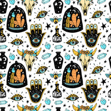 Vector Magic Love Seamless Pattern, Witch Craft Collection