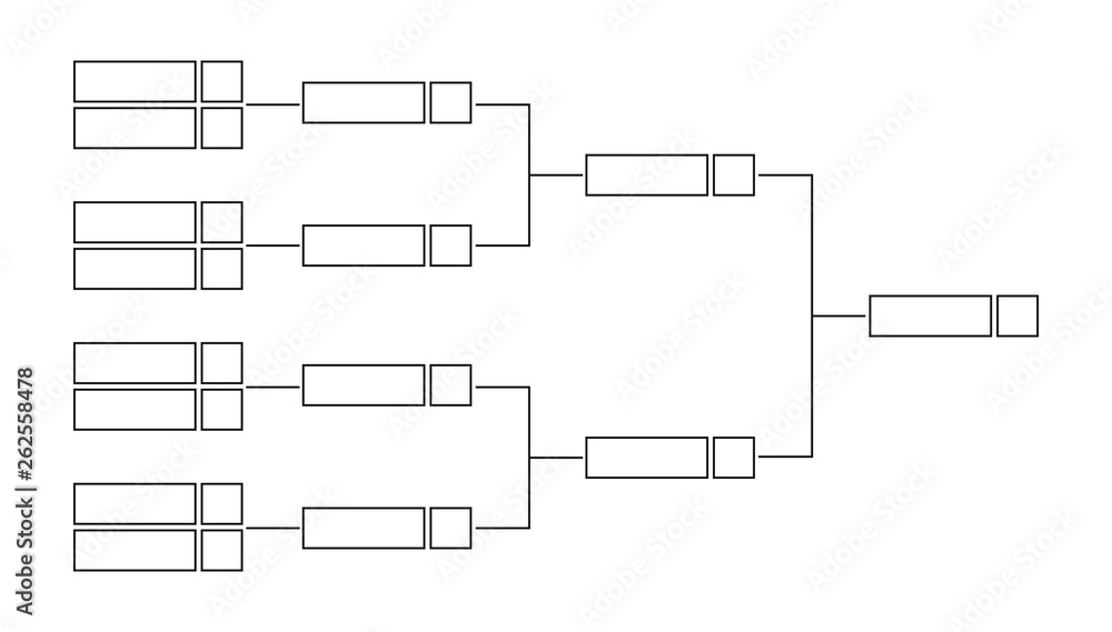 Vector black line or outline championship single elimination tournament ...