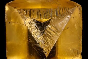 Macro stone mineral Ulexite on a black background