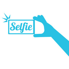 Taking Selfie Photo on Smart Phone concept icon isolated on white. vector illustration