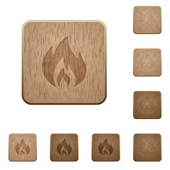 Poster - Flame wooden buttons