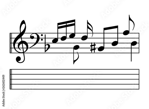 Dekoracja na wymiar  muzyka-notatki-wektor-kreskowka