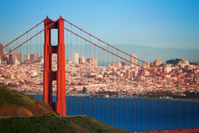 Cityscape Of San Francisco And Golden Gate Bridge
