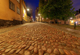 Fototapeta Uliczki - Stockholm. Old street at night.