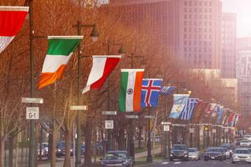 Benjamin Franklin Parkway in Philadelphia, USA