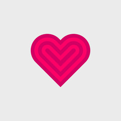 Aufkleber - Vector linear stylized heart icon. Logo for your design.