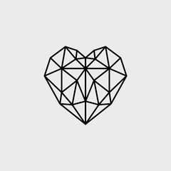 Aufkleber - Vector geometrical stylized polygonal heart. Logo for your design.