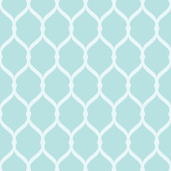 Wall Mural - Seamless turquoise grid pattern. Geometric texture. Vector illustration.