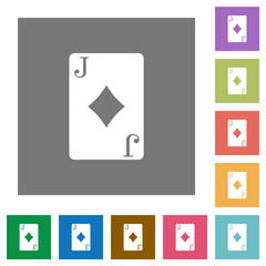 Poster - Jack of diamonds card square flat icons