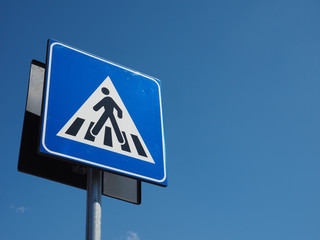 Sticker - zebra crossing sign over blue sky