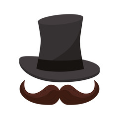 Poster - Magician hat and mustache cartoon