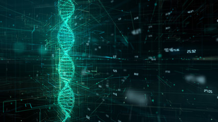 Wall Mural - Pharmaceutical research into Gene therapy and genetic engineering of human genes DNA for medical research - 3D render