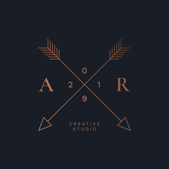 Wall Mural - simple arrow badge design
