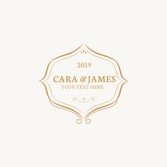 Wall Mural - wedding invitation emblem
