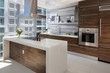 © Mike Butler - miami apartment interior kitchen with zebra wood cabinets.