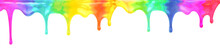 Drip Spectrum Color Paint Isolated With Clipping Path Included