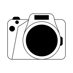 Poster - vintage photographic camera symbol in black and white