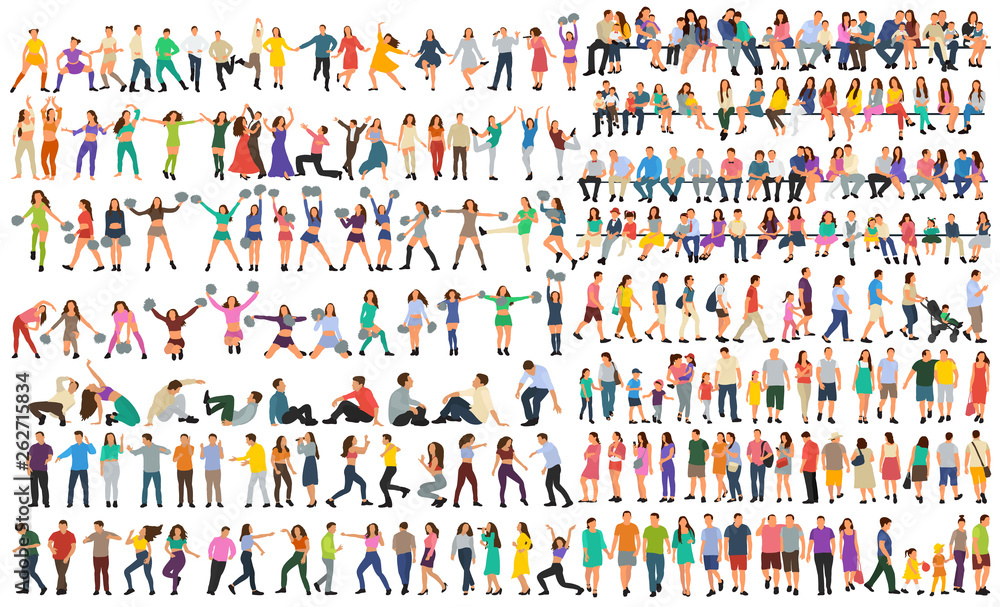 vector, isolated, set of people in flat style Stock Vector | Adobe Stock
