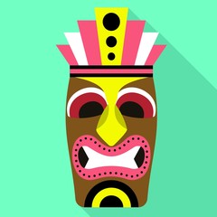 Wall Mural - Ancient tiki idol icon. Flat illustration of ancient tiki idol vector icon for web design