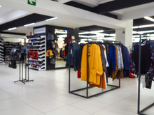 Abstract Blurred Photo Of Clothing Store In A Shopping Mall, Shopping Concept