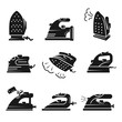 © nsit0108 - Smoothing-iron icons set. Simple set of smoothing-iron vector icons for web design on white background