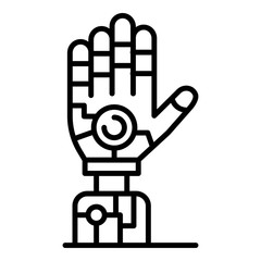 Sticker - Humanoid hand icon. Outline humanoid hand vector icon for web design isolated on white background