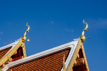 Thai temple and blue sky