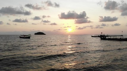 Wall Mural - Aerial Sunset Ocean View at Sihanoukville