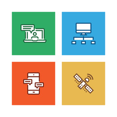 Canvas Print - COMMUNICATION LINE ICON SET