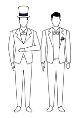 Wall Mural - men wearing tuxedo black and white