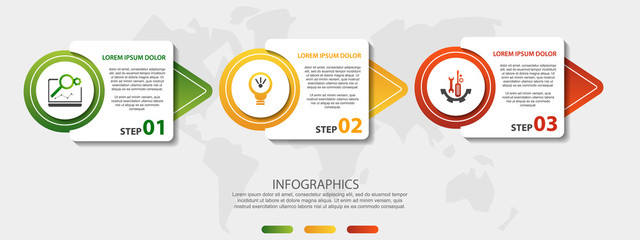 Vector infographic 3D template for three arrow, diagram, graph, presentation and circles. Business concept with 3 options. For content, flowchart, steps, parts, timeline, workflow, chart. EPS10