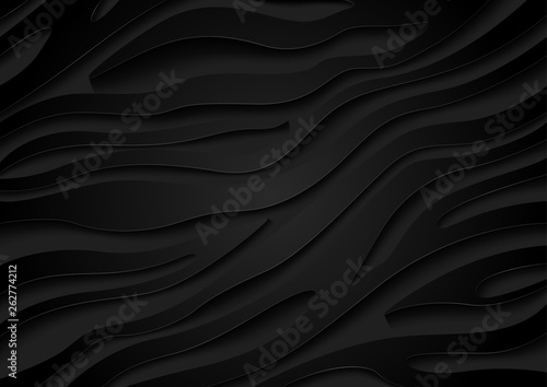 Black Embossed Zebra Pattern with Three-dimensional Effect - Animal Structure...