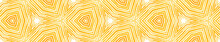 Orange Seamless Border Scroll. Geometric Watercolo