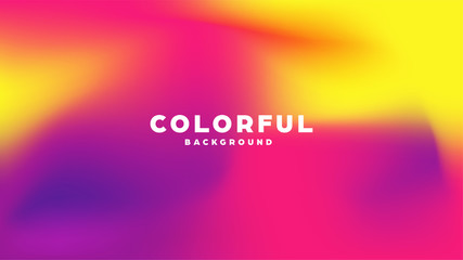 Wall Mural - Colorful modern abstract background with neon gradient. Dynamic color flow poster, banner. Vector illustration.