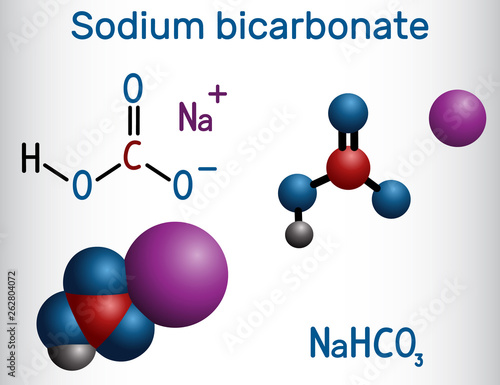 Sodium Bicarbonate Molecule Known As Baking Soda Structural Chemical Formula And Molecule Model Buy This Stock Vector And Explore Similar Vectors At Adobe Stock Adobe Stock