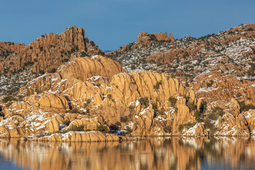 Canvas Print - Winter Landscape Watson Lake Prescott Arizona