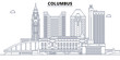 Columbus,United States, flat landmarks vector illustration. Columbus line city with famous travel sights, design skyline. 
