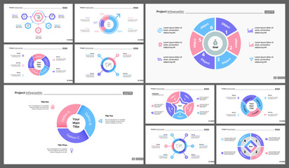 Wall Mural - set of workflow or teamwork concept infographic charts