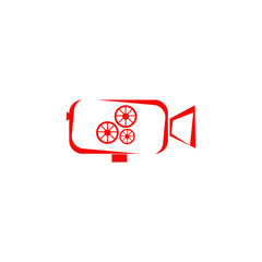 Sticker - Video camera icon logo design vector template