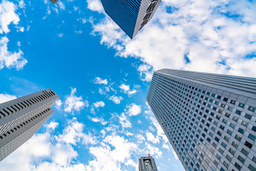 High-rise buildings and blue sky - Shinjuku, Tokyo, Japan