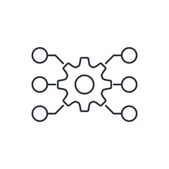 Multi channel Management system vector linear icon.